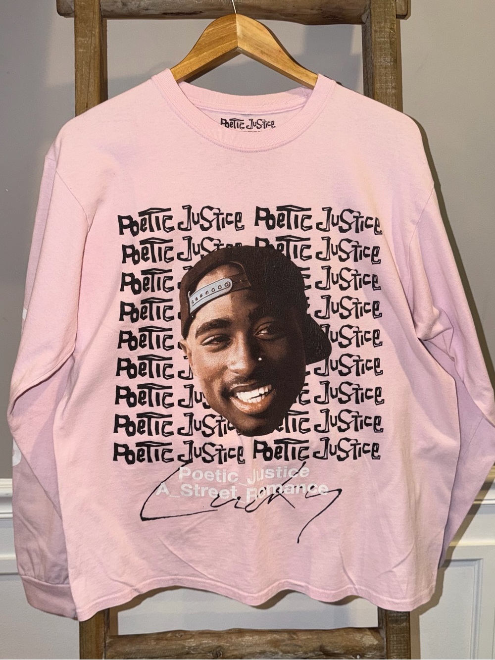 Poetic Justice Pink Graphic Long Sleeve Tee